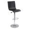 Contemporary Home Living 45.25” Black Spectrum High – Back Leather Upholstered Adjustable Height Barstool